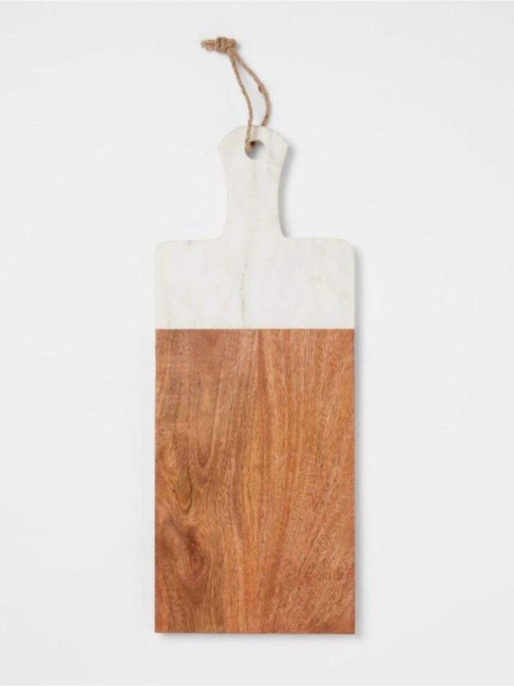NEW! Threshold - 20" x 8" Marble and Wood Serving Board - Brown & White